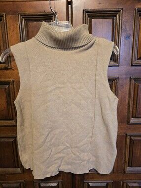 Zara Camel/Tan Knit Turtleneck Sleeveless Pullover Sweater Women's S